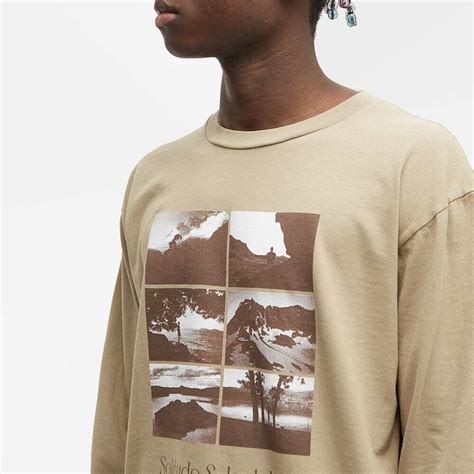 Afield Out Men's Long Sleeve Escape T-Shirt in Sand Afield Out