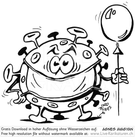 Virus Corona Covid-19 Kindergeburtstag Ballon transparent — www.Live-Karikaturen.ch