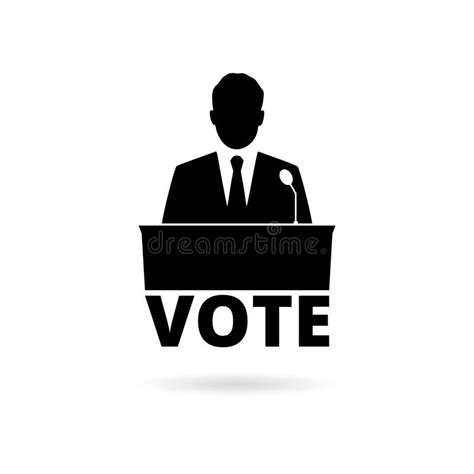 Black Voting Icon, Vote Concept Stock Illustration - Illustration of ...