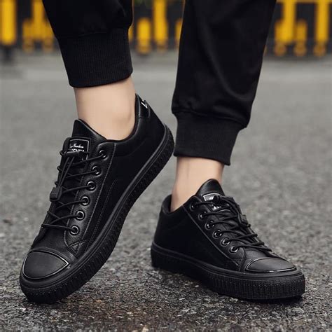 Men's Casual Leather Sneakers | Men's Flat Shoes | Leather sneakers men ...