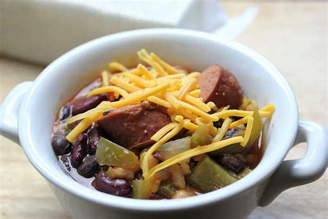 Slow Cooker Spicy Beans with Smoked Turkey Sausage - Cully's Kitchen