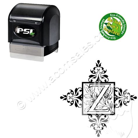 Personalized Monogram Initial Stamp - Pre-Inked Stamp