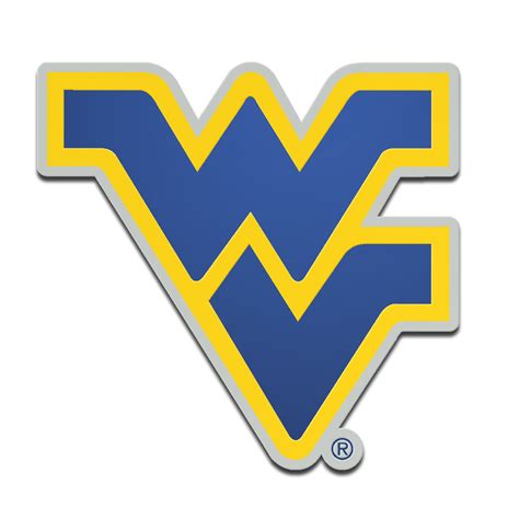 West Virginia Mountaineers Metallic Freeform Logo Auto Emblem