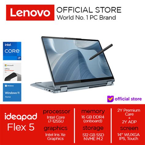 Promo Lenovo IdeaPad Flex 5 14IAU7 Core i7-1255U 16GB 512GB SSD Win 11 ...