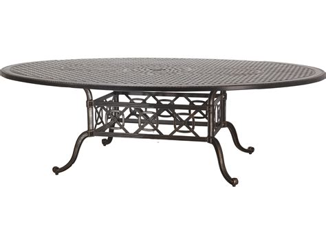 Gensun Grand Terrace Cast Aluminum 80 x 60 Geo Dining Table with Umbrella Hole | 103400J1