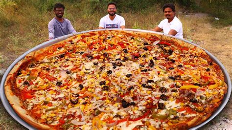 Giant Pizza Recipe | Amazing Veg Pizza Cooking by Our Grandpa Kitchen - YouTube