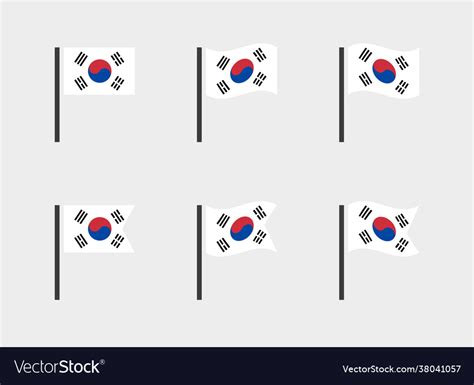 Flag south korea set republic Royalty Free Vector Image