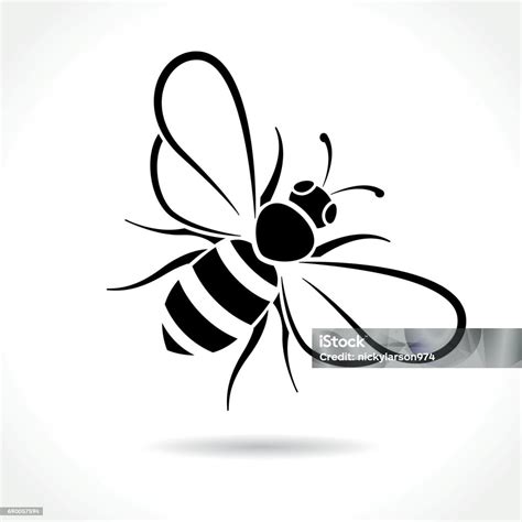 Bee Icon On White Background Stock Illustration - Download Image Now ...