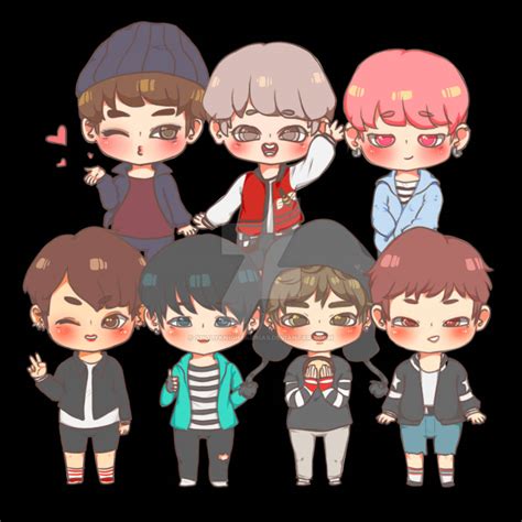 Download Cute Bts Drawing Chibi Blue Wallpaper | Wallpapers.com