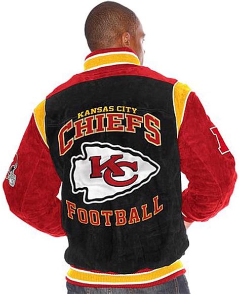 Amazon.com : Kansas City Chiefs Jacket Suede Leather NFL Apparel Chiefs ...