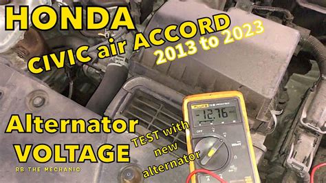 2013 to 2022 Honda Civic or Accord alternator voltage test 12.76v is that good - YouTube