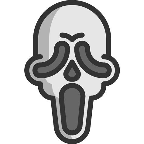 Scream Mask Vector With Thick Outline SVG File - RawSVG