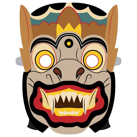 Indonesian Mask Template | Free Printable Papercraft Templates