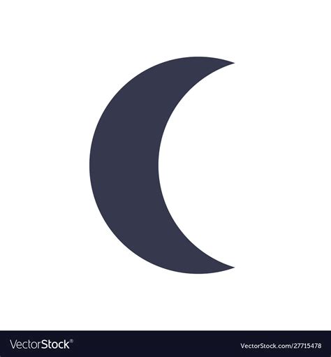 Half moon flat icon crescent symbol Royalty Free Vector