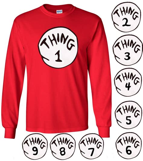 Dr Seuss Thing 1 long sleeve t-shirt Thing 2 shirt Infant Toddler Youth Adult a - T-Shirts