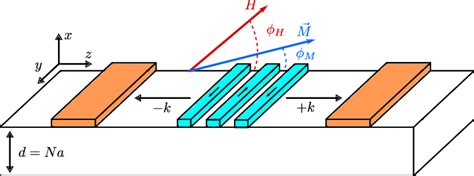 The setup considered, with a coplanar waveguide in the middle, exciting ...