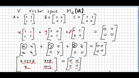 Linear Algebra 140, checking Matrices Linear Dependence - YouTube