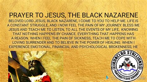 PRAYER TO JESUS, THE BLACK NAZARENE - 19 IRONCLAD STALLIONS 92