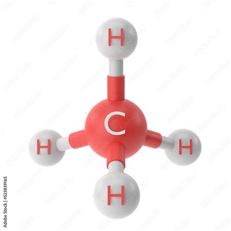 CH4 , Methane chemical formula. 3D chemical structure. Stock ...