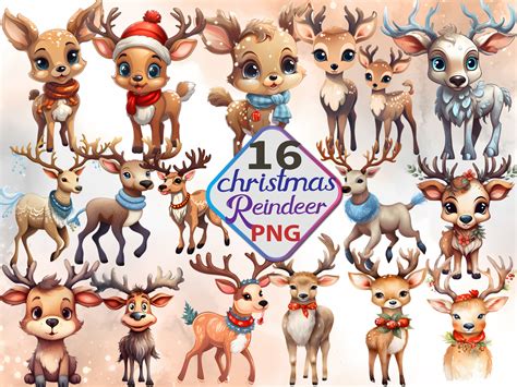 Christmas Reindeer Clipart Sublimation Graphic by Maya Design ...