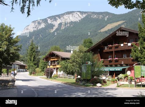 Village road in Soll, Austria Stock Photo - Alamy