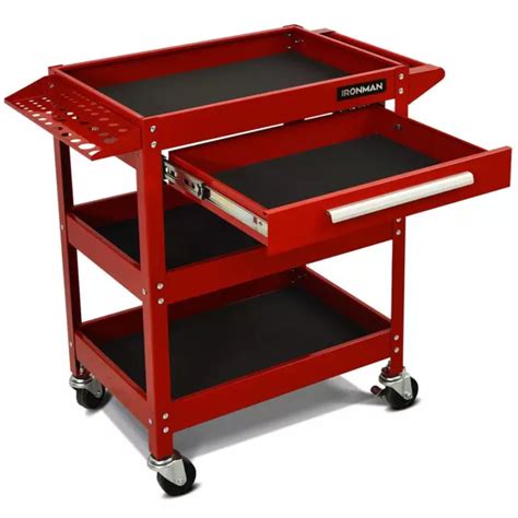 IRONMAX 3 TRAY Tool Cart Organizer Rolling Garage Utility Decker with ...