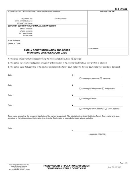 Form ALA JV-004 - Fill Out, Sign Online and Download Printable PDF ...