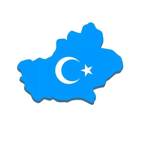 Map Of Xinjiang. National blue flag of the Uighurs. 6390164 Vector Art at Vecteezy