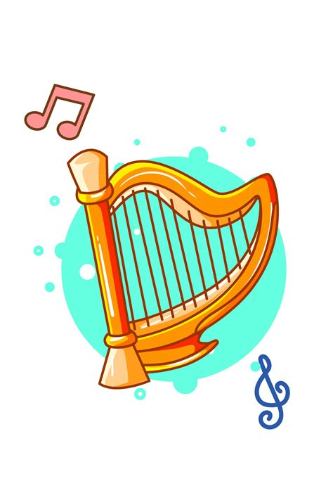 Harp musical instrument icon cartoon illustration 3226756 Vector Art at ...