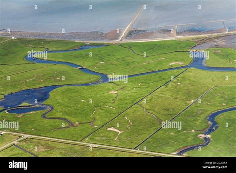 Hallig Hooge, Aerial Photo of the Schleswig-Holstein Wadden Sea ...