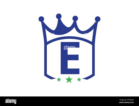 Letter E king crown Design Vector Template. letter logo icon design ...