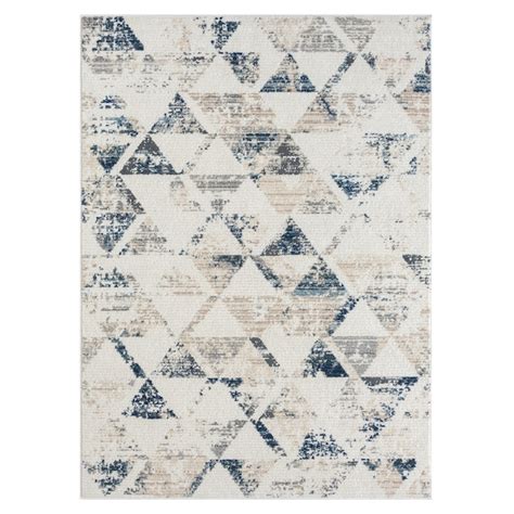 LR Home Beaux 8 X 10 (ft) Ivory/ Blue Indoor Geometric Area Rug ...