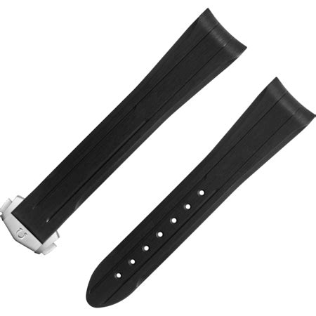 Watch Straps Speedmaster Moonwatch black rubber strap with foldover ...