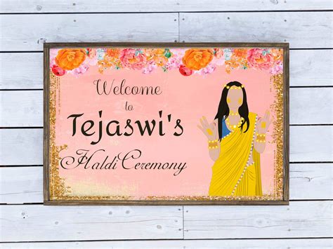 Haldi Ceremony Wedding Welcome Sign Indian Wedding Printable - Etsy