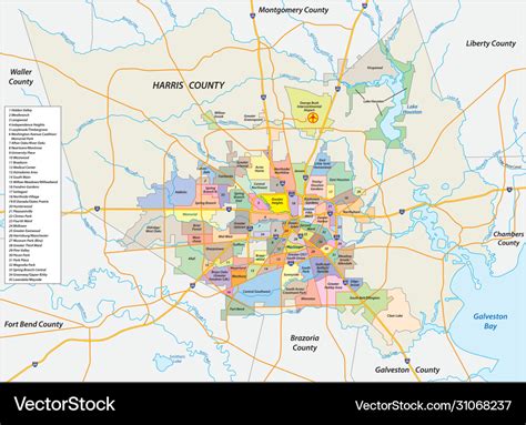 Neighborhood map houston texas Royalty Free Vector Image