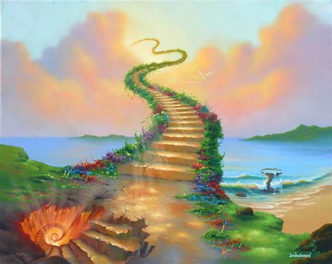 Fantasy Stairway to the Sky - HD Wallpaper by Jim Warren