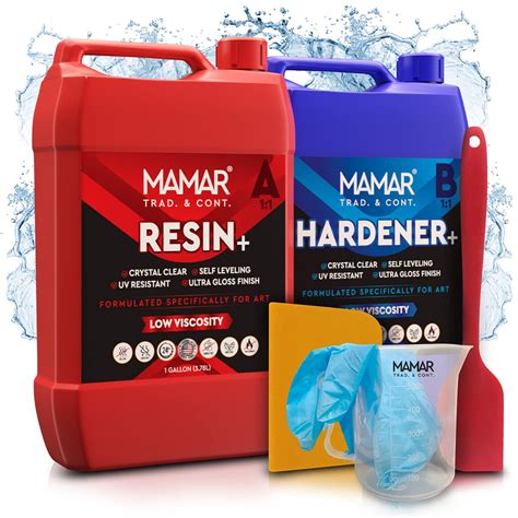 Buy MAMAR Epoxy Resin Kit (2 Gallon) - Self Leveling, Super Clear High Gloss Finish, UV & Heat ...