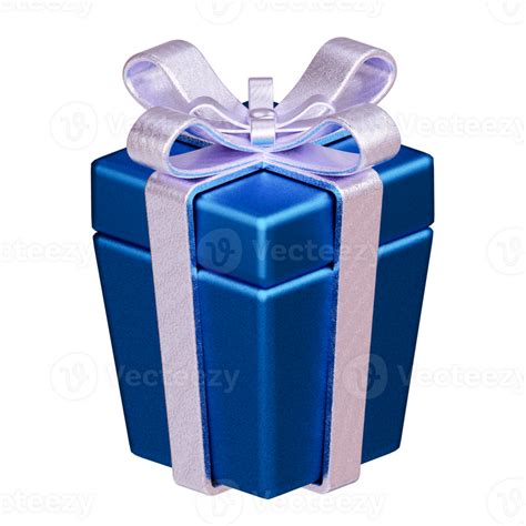 blue gift box with purple ribbon on transparent background 32426158 PNG