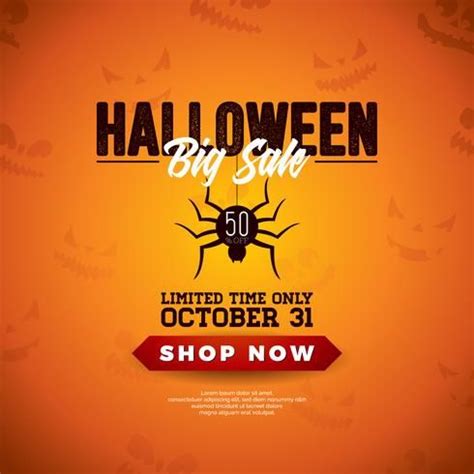 Download Halloween Sale vector illustration with spider for free | Scary faces, Vector ...