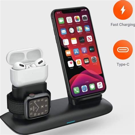 Porodo 4 in 1 Charging Station 7.5W/10W for iPhone - Apple Watch ...