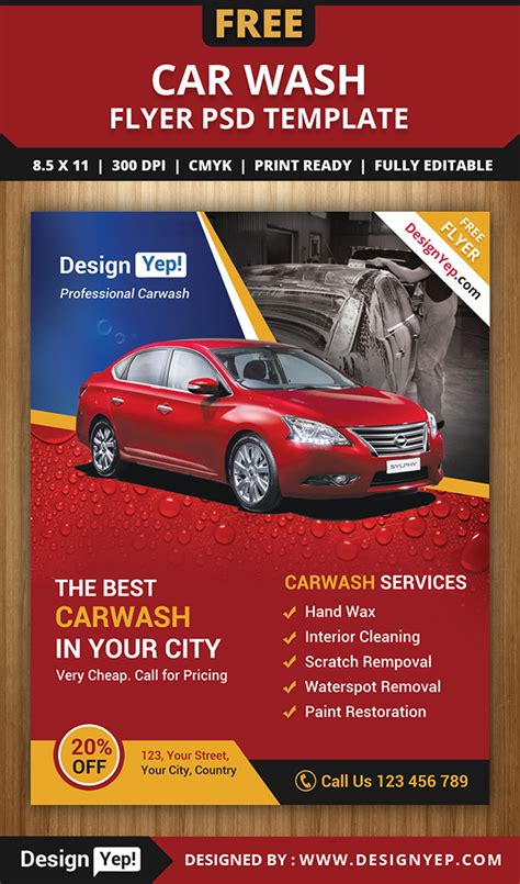 Free Car Wash Flyer PSD Template :: Behance