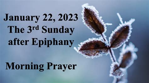 The 3rd Sunday After Epiphany - YouTube