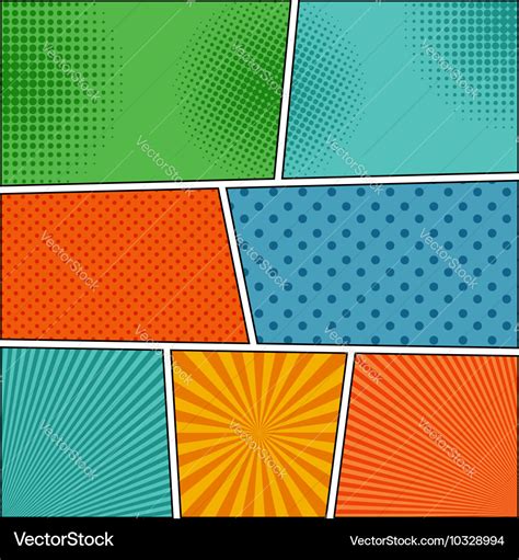 Comic book backgrounds in different colors Vector Image