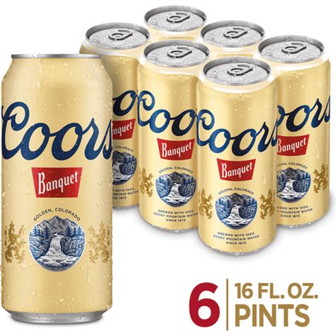 Coors Golden Banquet American Lager Beer, 5% ABV, 6-pack, 16-oz. beer ...