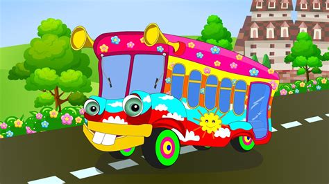 Wheels on the Bus go Round and Round | Wheels on the bus, Kids songs, Rhymes for kids