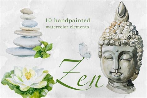 Watercolor Zen Clipart | Etsy