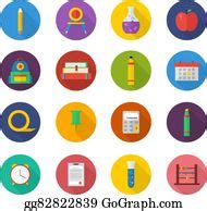 280 School Icon Set Vector Illustration 16 Icons Clip Art | Royalty Free - GoGraph