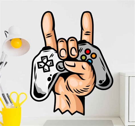 Gaming rock joystick video gaming wall sticker - TenStickers