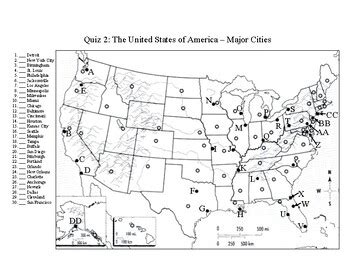 Geography Quiz 2 - USA Major Cities by Scott Johnson | TPT