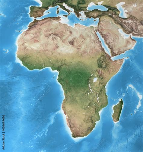 Africa Physical Map High Resolution